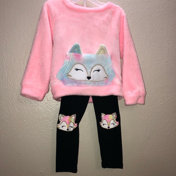 Girls 💖 Pink two piece toddler fox set - Picture 1 of 3